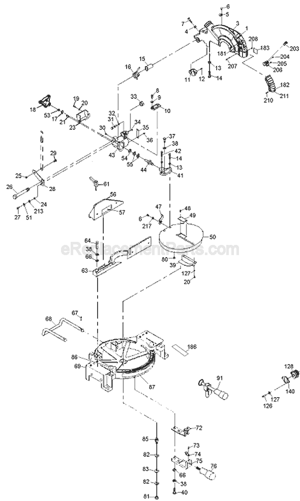 Page A Diagram and Parts List for FS100L Type 1 Black and Decker Miter Saw